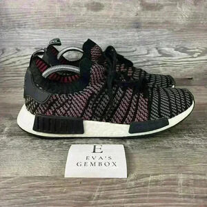 Adidas NMD R1 STLT Primeknit Sneakers Black Solar Pink Men’s 10.5